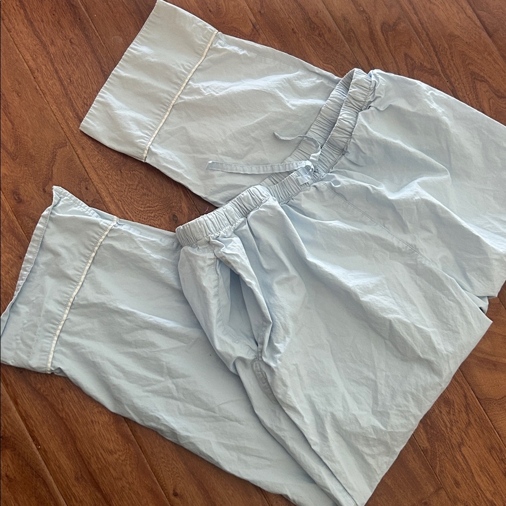 Italic 100% Cotton Baby‎ Blue Drawstring Sleep Pants Pajamas Size Medium